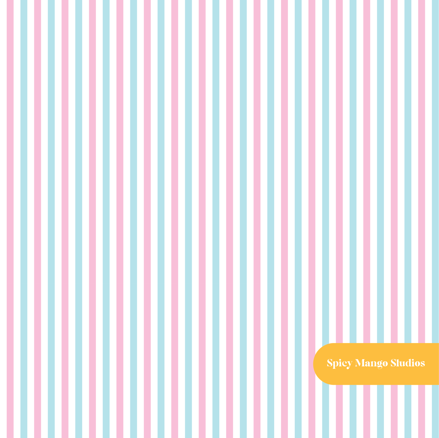 Aqua and Pink Darling Pinstripe Seamless Pattern