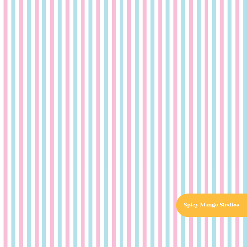 Aqua and Pink Darling Pinstripe Seamless Pattern