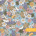 Dusty Blue Dusty Fall Floral Seamless Pattern