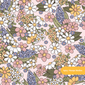 Pink Dusty Fall Floral Seamless Pattern