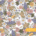 White Dusty Fall Floral Seamless Pattern