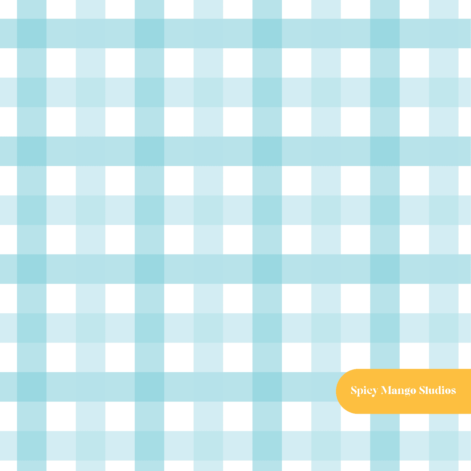 Aqua Darling Gingham Seamless Pattern