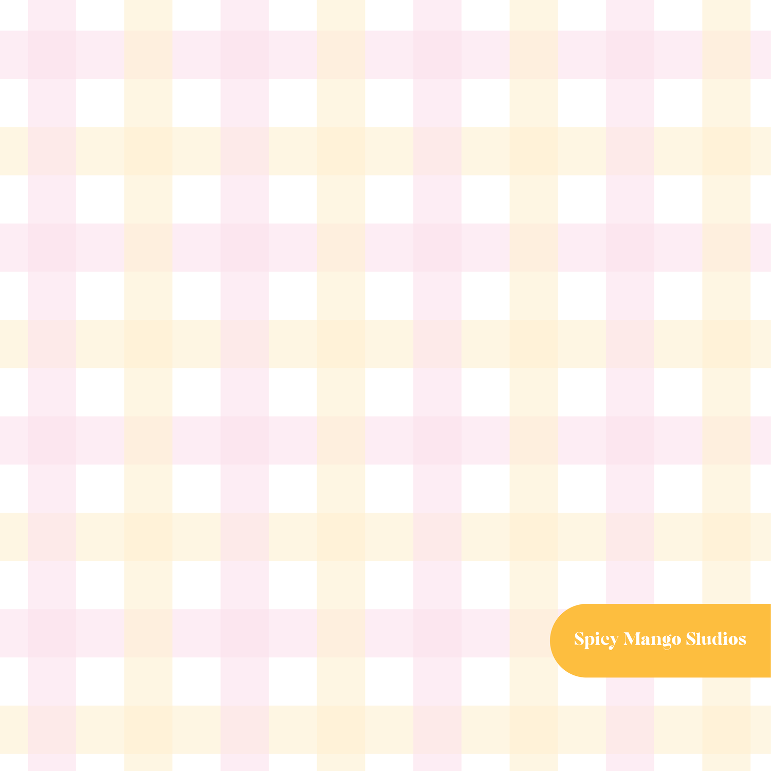 Pink and Yellow Darling Gingham Seamless Pattern