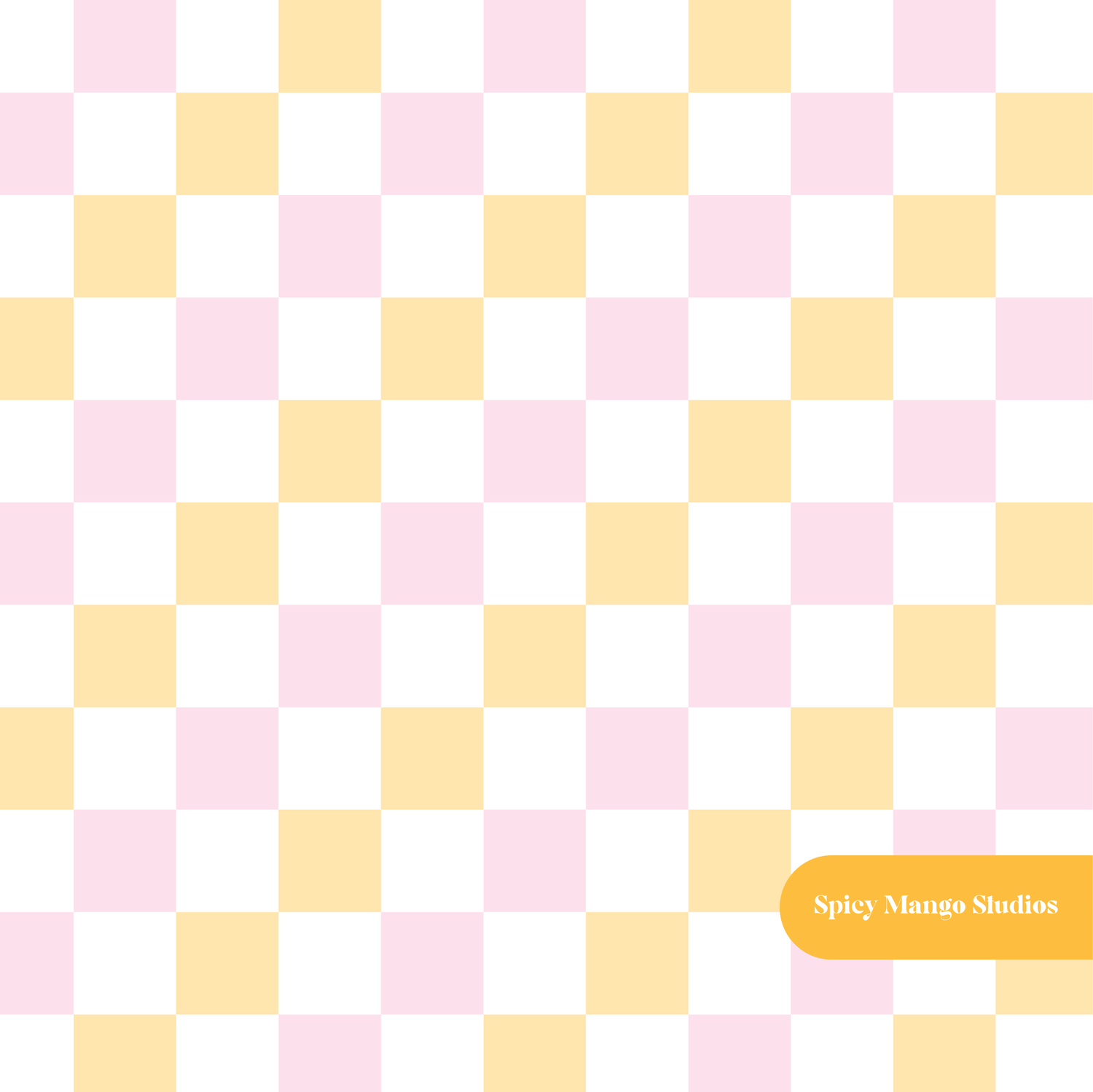 Pink and Yellow Darling Checker Seamless Pattern