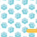 Aqua Darling Floral Seamless Pattern