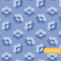 Blue Darling Floral Seamless Pattern