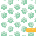 Green Darling Floral Seamless Pattern