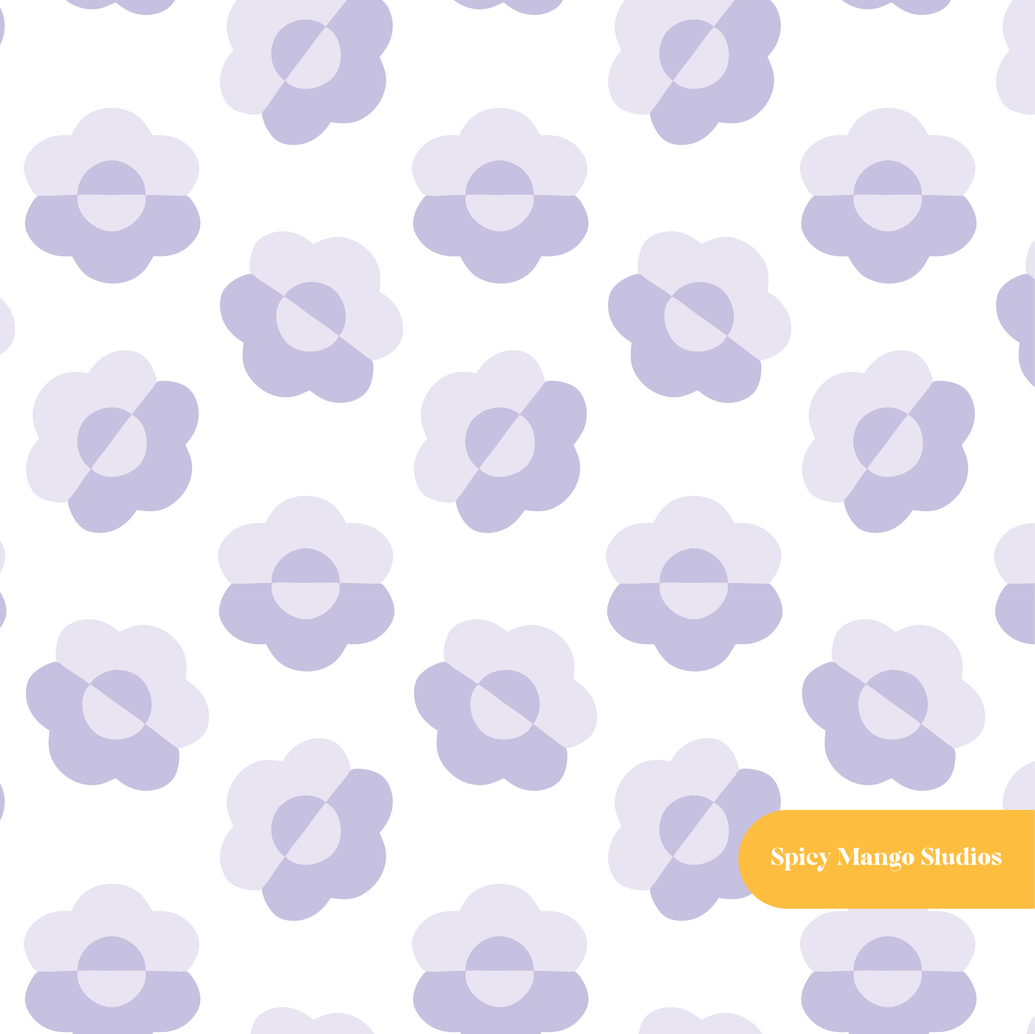 Purple Darling Floral Seamless Pattern