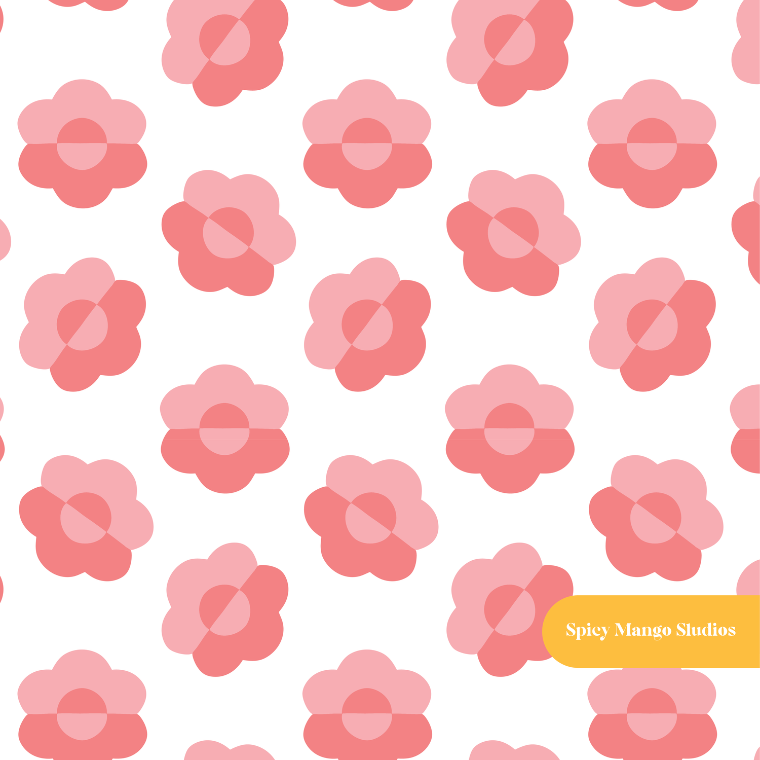 Red Darling Floral Seamless Pattern