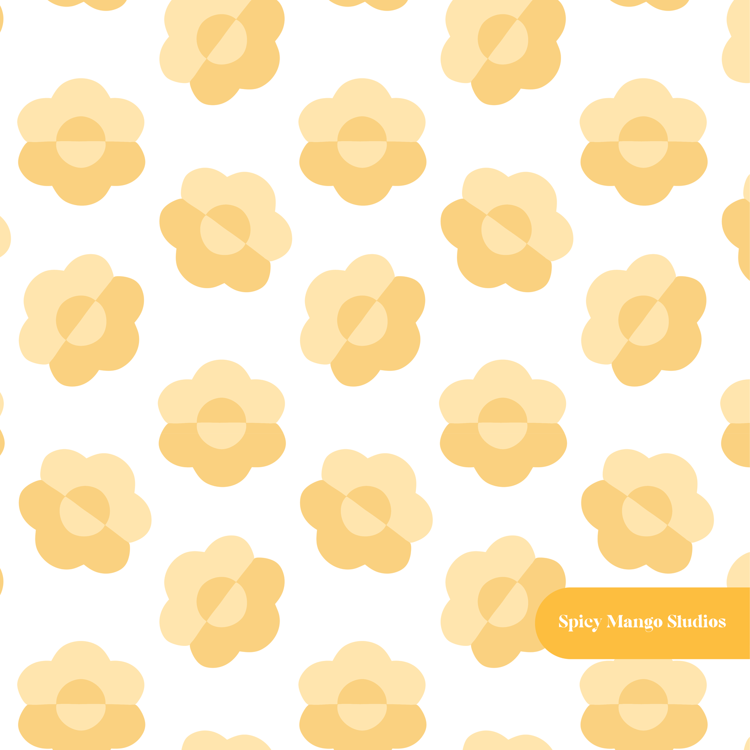 Yellow Darling Floral Seamless Pattern