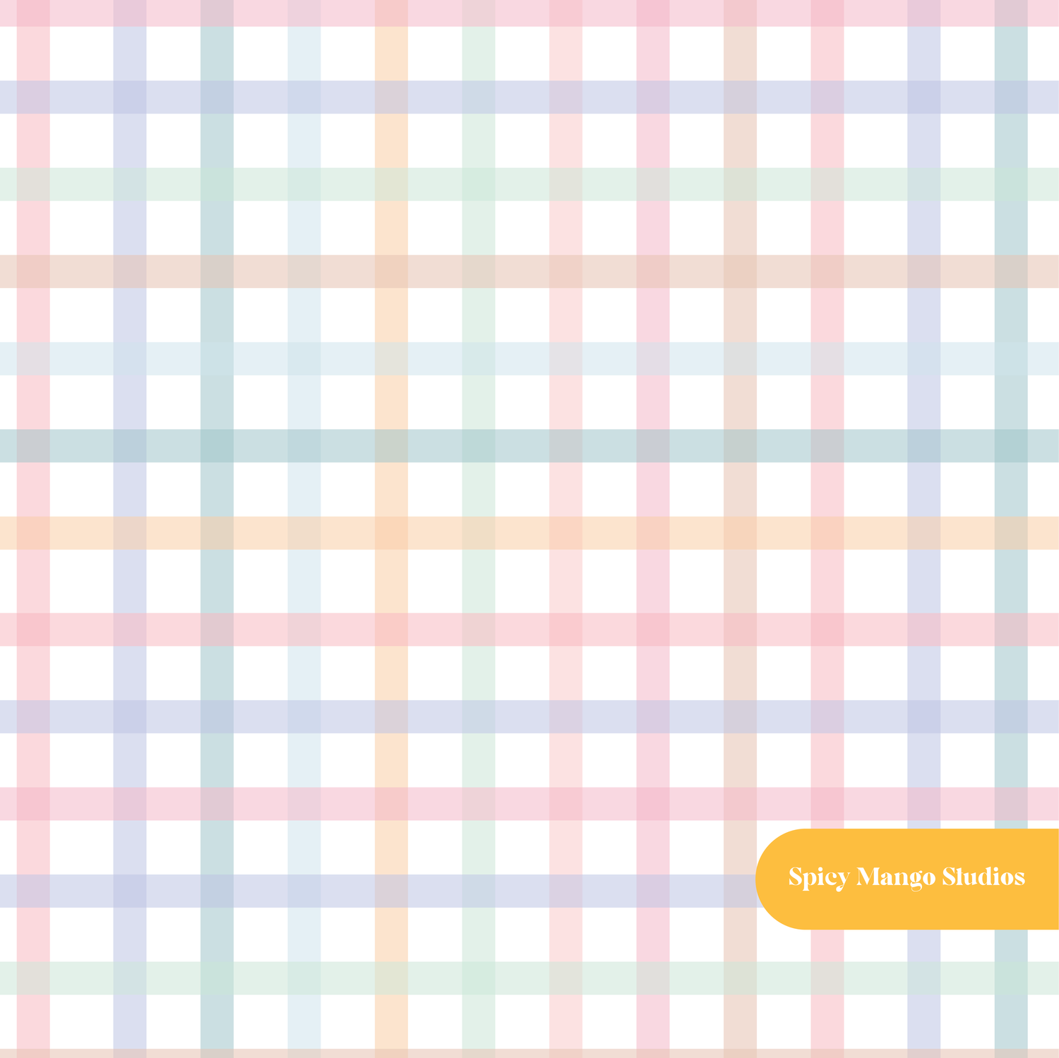 White Dream Gingham Seamless Pattern