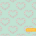 Mint Daisy Hearts Seamless Pattern
