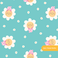 Aqua Daisy Mae Seamless Pattern