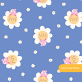 Blue Daisy Mae Seamless Pattern