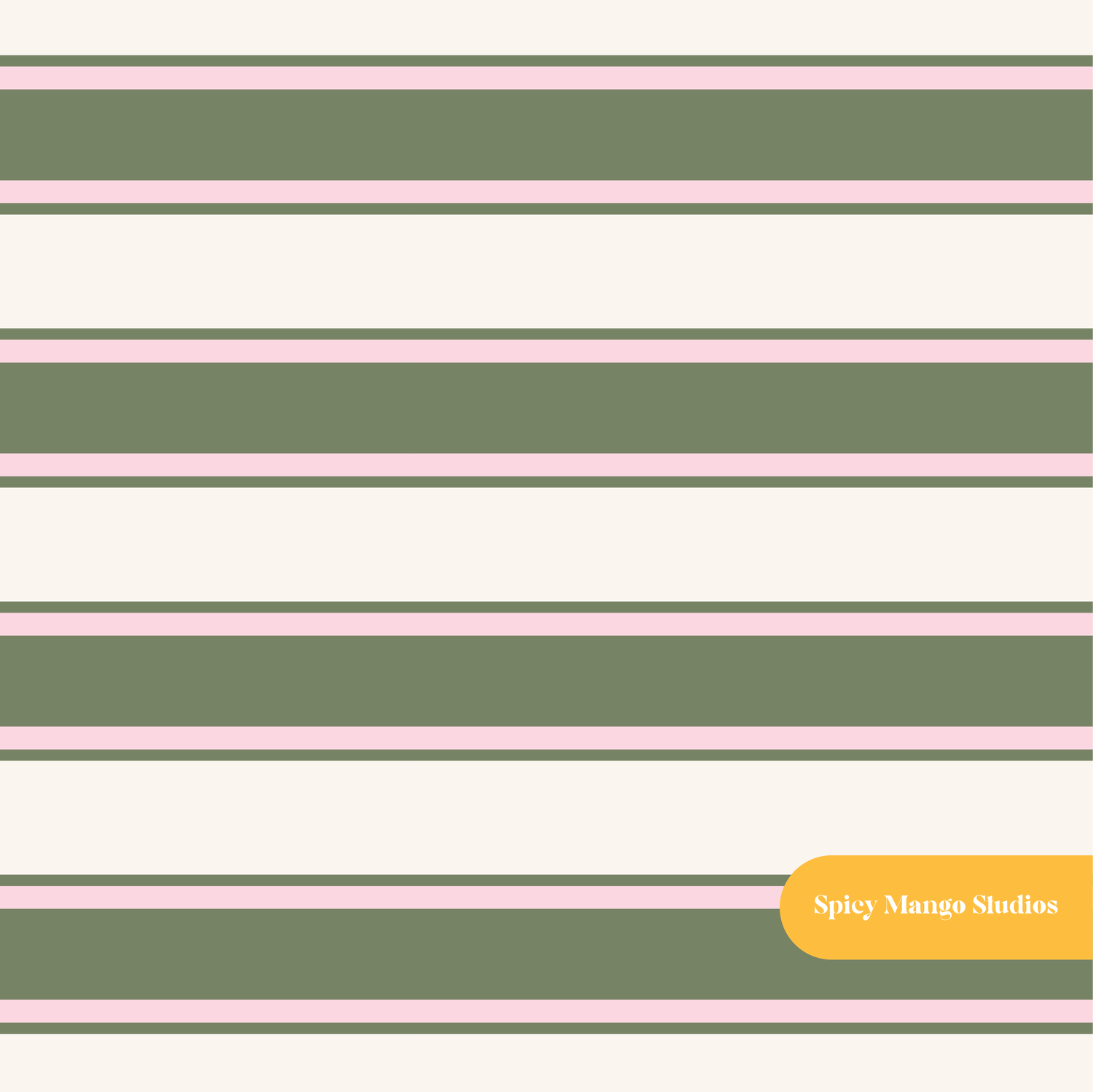 Pink and Olive Dylan Stripe Seamless Pattern