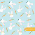 Light Blue Easter Bunny Seamless Pattern