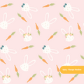 Pink Easter Bunny Seamless Pattern