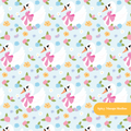 Pastel Blue Elegant Swan Seamless Pattern