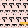 Pink and Black Elegant Bows Seamless Pattern