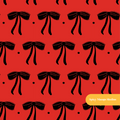 Red and Black Elegant Bows Seamless Pattern