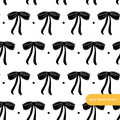 White and Black Elegant Bows Seamless Pattern