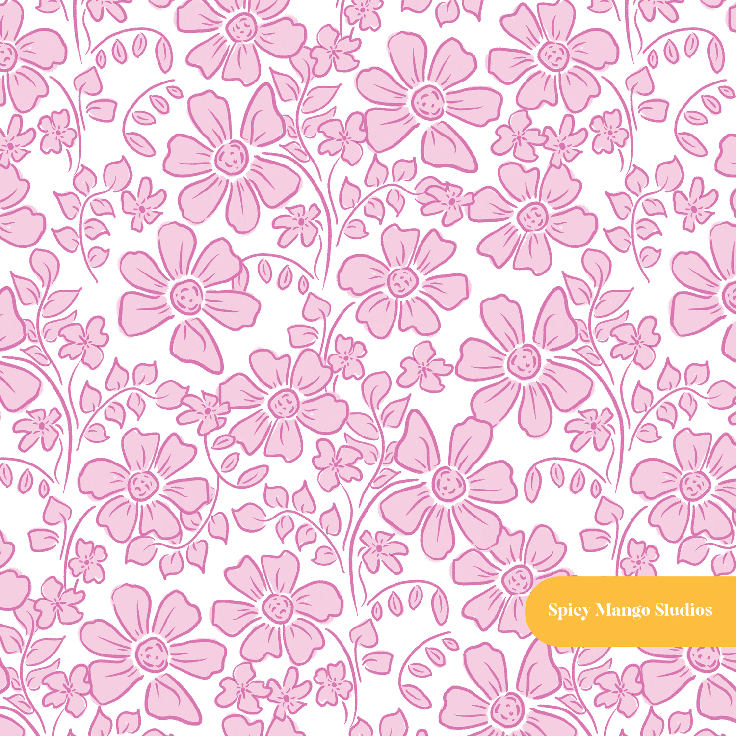 Pink Evelyn Floral Seamless Pattern