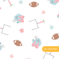 White Football Medley Seamless Pattern