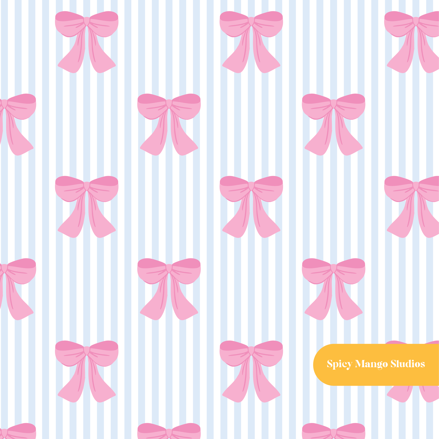 Pink and Blue Fancy Bow Seamless Pattern
