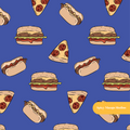 Dark Blue Foodie Seamless Pattern – Foodie & Kitchen Theme Digital Download