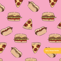 Pink Foodie Seamless Pattern – Foodie & Kitchen Theme Digital Download