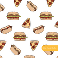 White Foodie Seamless Pattern – Foodie & Kitchen Theme Digital Download