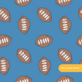 Blue Fall Football Seamless Pattern