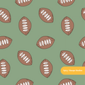 Green Fall Football Seamless Pattern