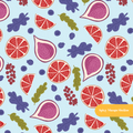 Blue Fall Fruit Medley Seamless Pattern