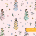 Pastel Pink Fairy Garden Floral Seamless Pattern