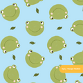 Blue Froggy Seamless Pattern