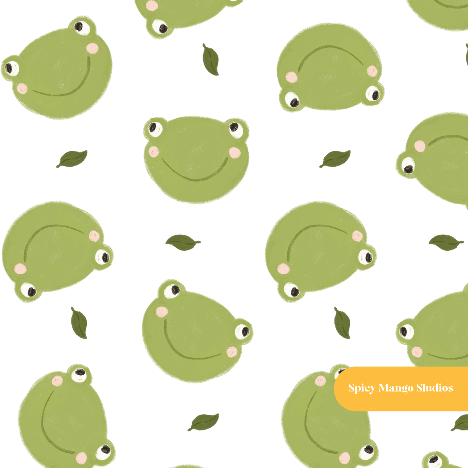 White Froggy Seamless Pattern