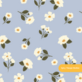 Dusty Blue Florence Floral Seamless Pattern