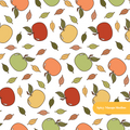 White Fall Apples Seamless Pattern – Back to School & Kitchen Digital Download