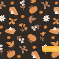 Dark Espresso Fall Pumpkin Medley Seamless Pattern