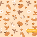 Neutral Fall Pumpkin Medley Seamless Pattern