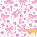 Pink Fruity Bows Seamless Pattern