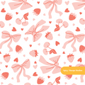 Pink & Red Fruity Bows Seamless Pattern