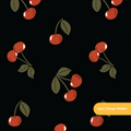 Black Fun Summer Cherries Seamless Pattern – Digital Download