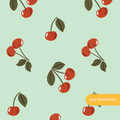 Mint Fun Summer Cherries Seamless Pattern – Digital Download