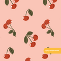Peach Fun Summer Cherries Seamless Pattern – Digital Download