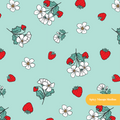 Mint Fun Summer Strawberries Seamless Pattern – Digital Download