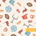 Neutral Fun Football Seamless Pattern