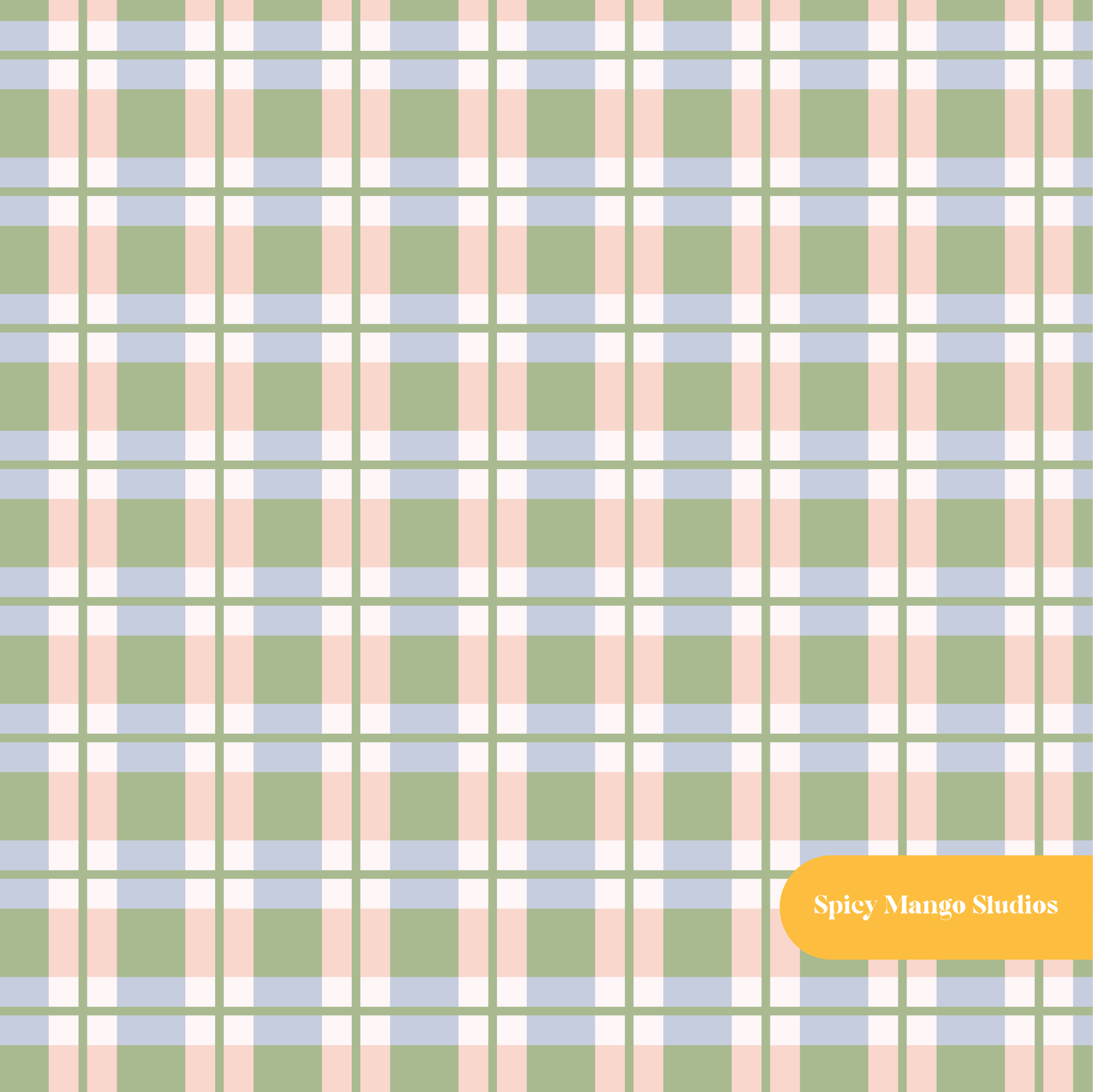Pink and Green Faye Plaid Seamless Pattern