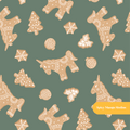 Green Gingerbread Cookies Seamless Pattern